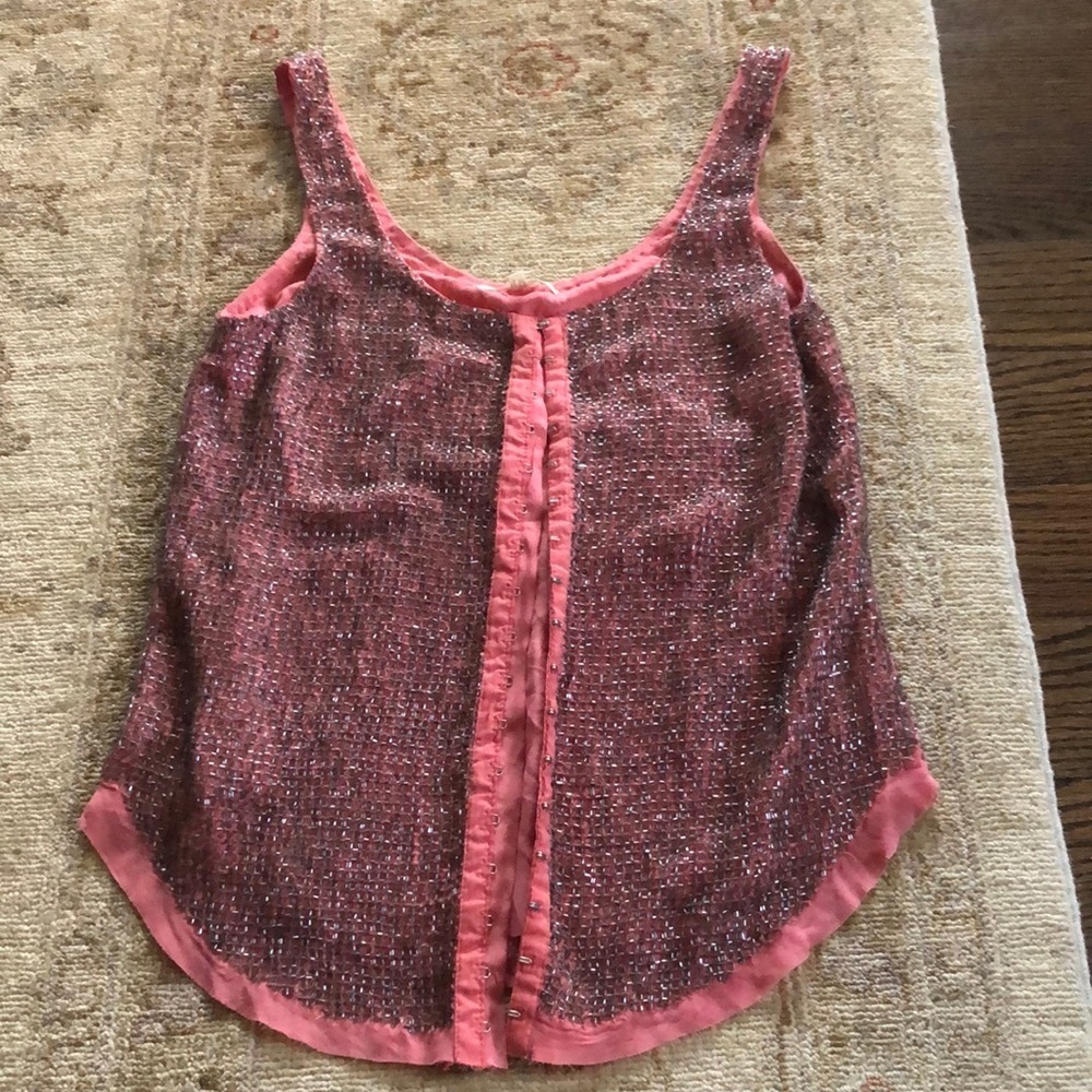 Renzo + Kai silk beaded tank top